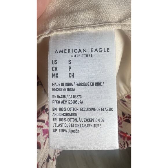 American Eagle AE Bella Bubble Pink Floral Spaghetti Strap Mini Dress Small NEW - Picture 12 of 13